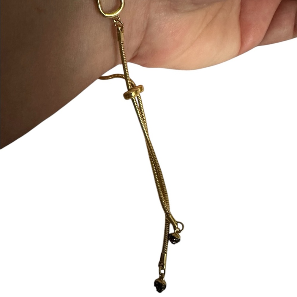 NWOT nOir Jewelry Beloved Adjustable bracelet in Gold with hematite small stones - Picture 5 of 9